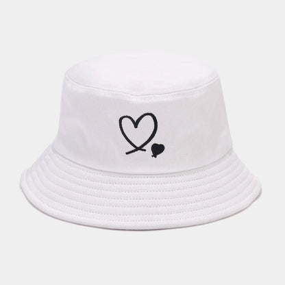 Men And Women's Bucket Hat with Heart Embroidery Bucket Hats Fisherman Caps