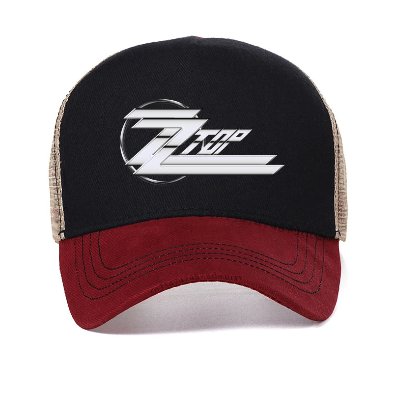Men's Zz Top Vintaged Legs Rock Baseball Cap Mesh Breathable Hat ZZ TOP BAND 50 YEARS ANNIVERSARY