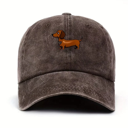 Cute Sausage Dog Pattern Printed Baseball Caps