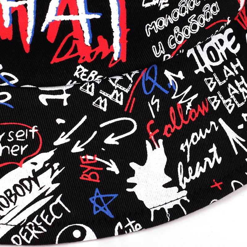 Bucket Hat Hip Hop Cap Men Summer fishing Fisherman hats Graffiti Hat for Men Women
