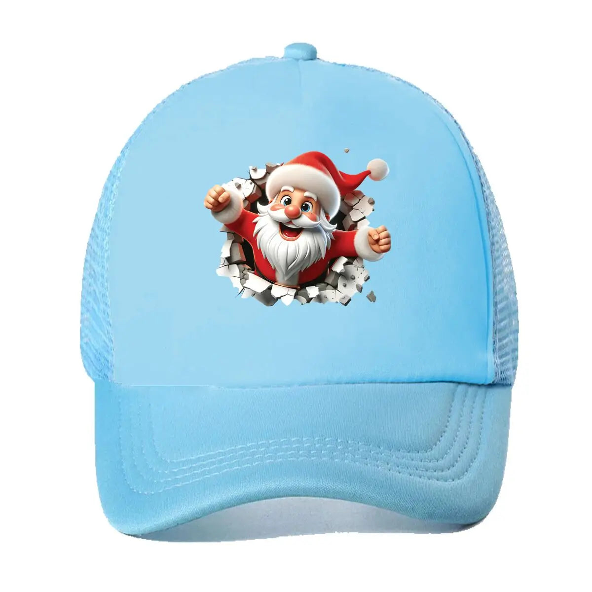 Christmas Santa 3D Broken Wall Graphic 2026 Mesh Baseball Cap