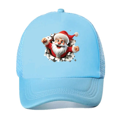 Christmas Santa 3D Broken Wall Graphic 2026 Mesh Baseball Cap