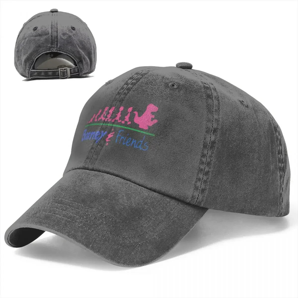 Vintage Washed Cotton Barney Friends Dinosaur Cartoon Baseball Cap