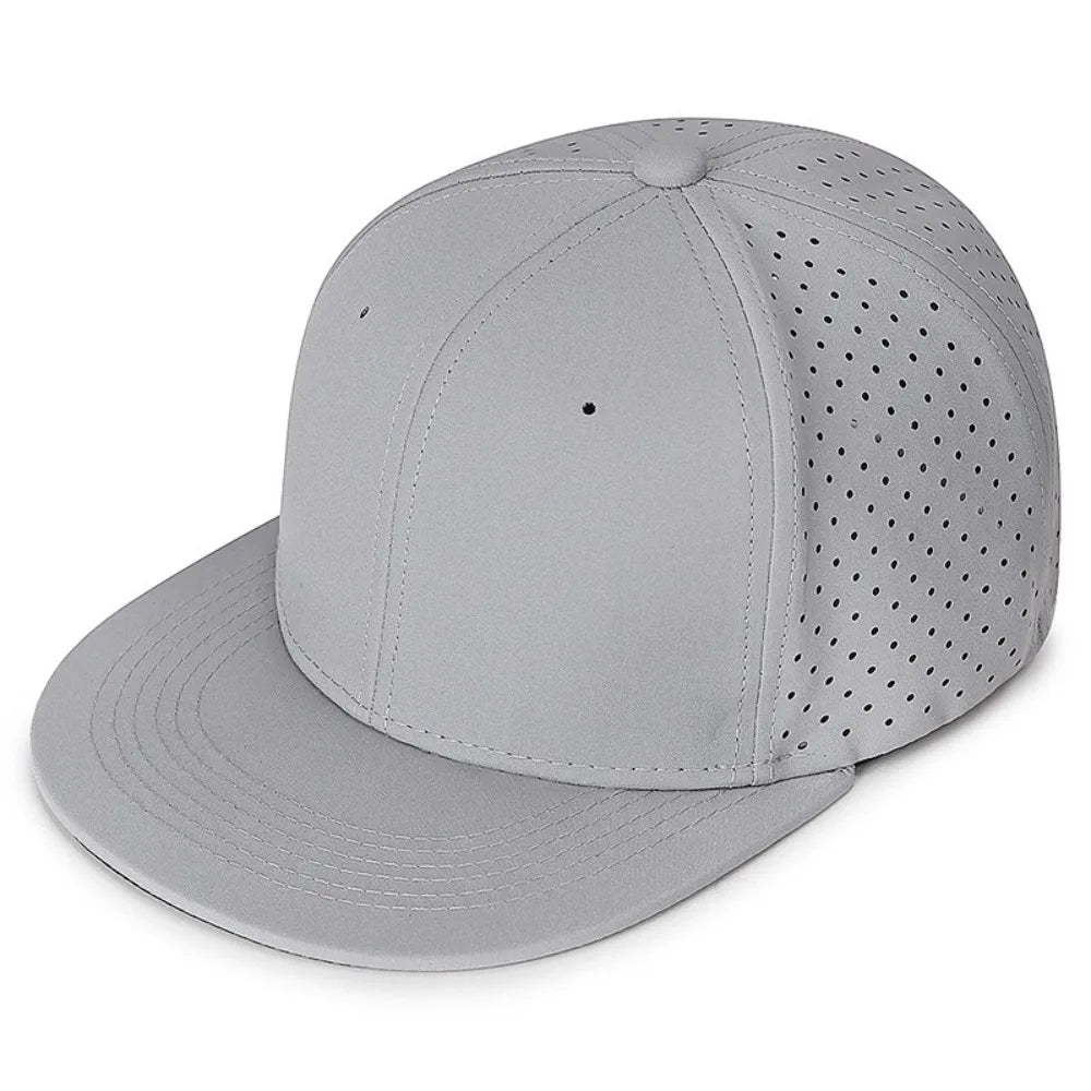 High Quality Full Closed Mens Snaoback Cap Causal Solid Flat Brim