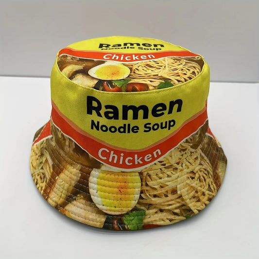 New Lamian Noodles Soup Printed Fisherman's Hat Bucket Hat