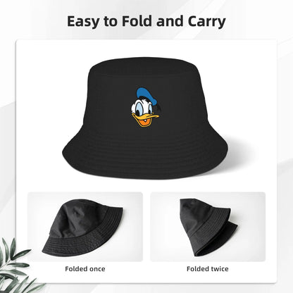 Donald Duck Bucket Hat for Teen Summer Vocation Sun Hats Stylish Foldable