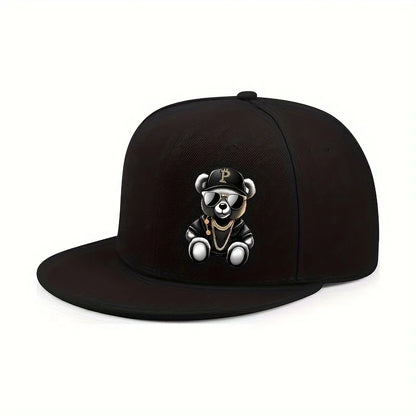 Adjustable Cartoon Bear Printed Hip Hop Baseball Cap Snapback Hat