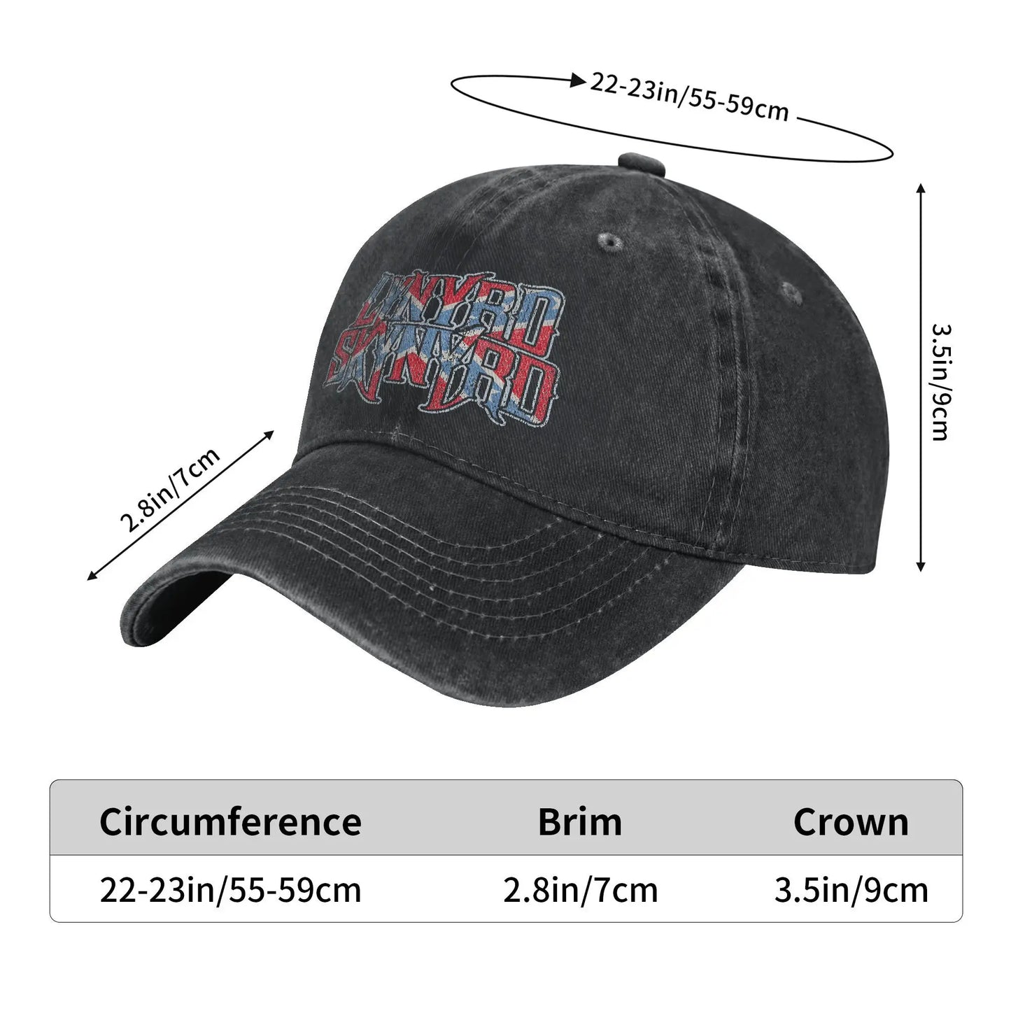 Lynyrded Rock Biker Skynyrded Logo Baseball Caps