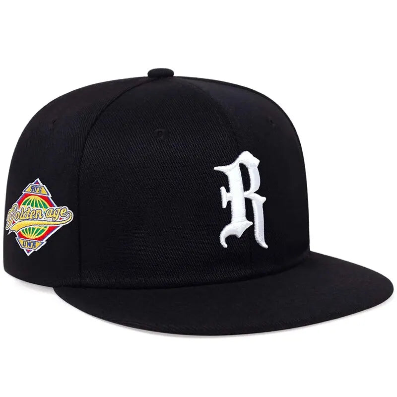 Gothic Letter R Embroidery Hip-hop Hats Snapback Caps Baseball Caps Sunscreen Hat