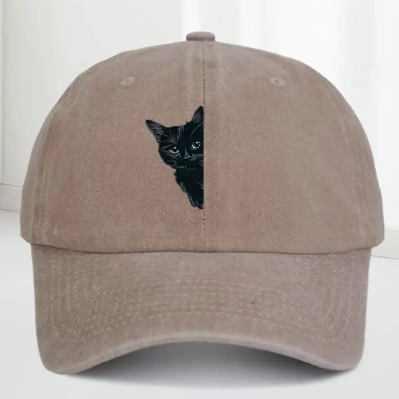 Animal Kitten Print Golf Cap - Men and Women Universal Vintage Washed Baseball Cap