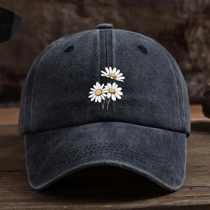 Three Daisy Print Baseball Caps