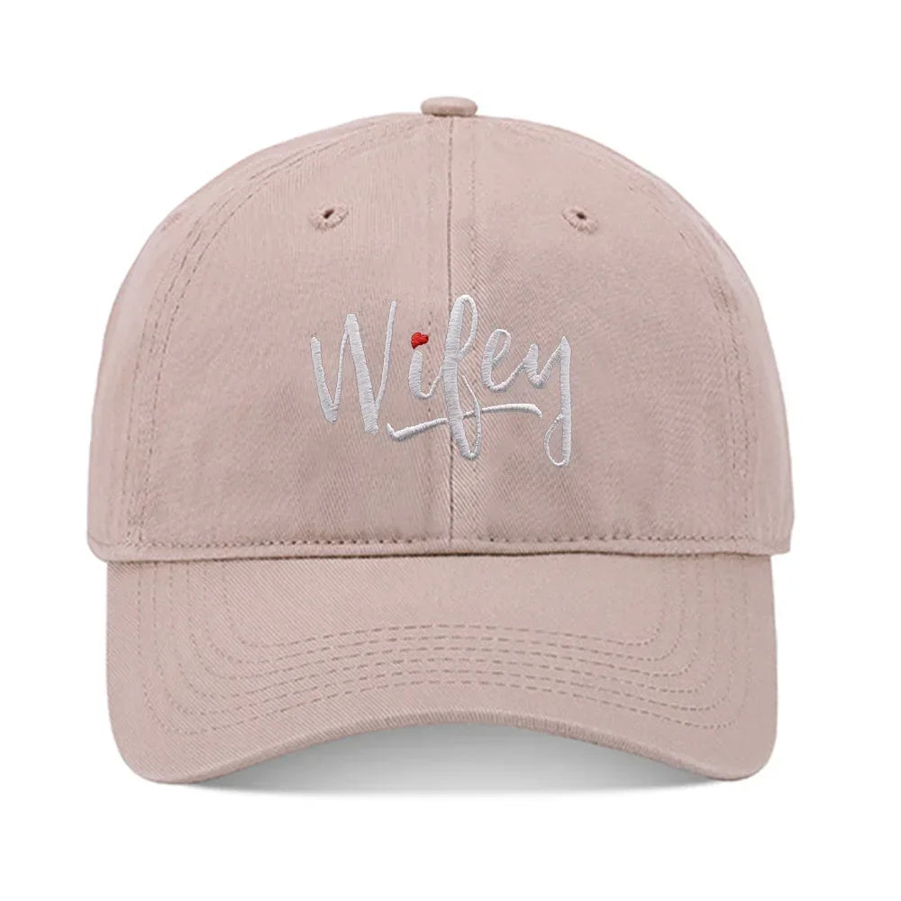 Lyprerazy Baseball Caps Wifey Unisex Embroidery Baseball Cap