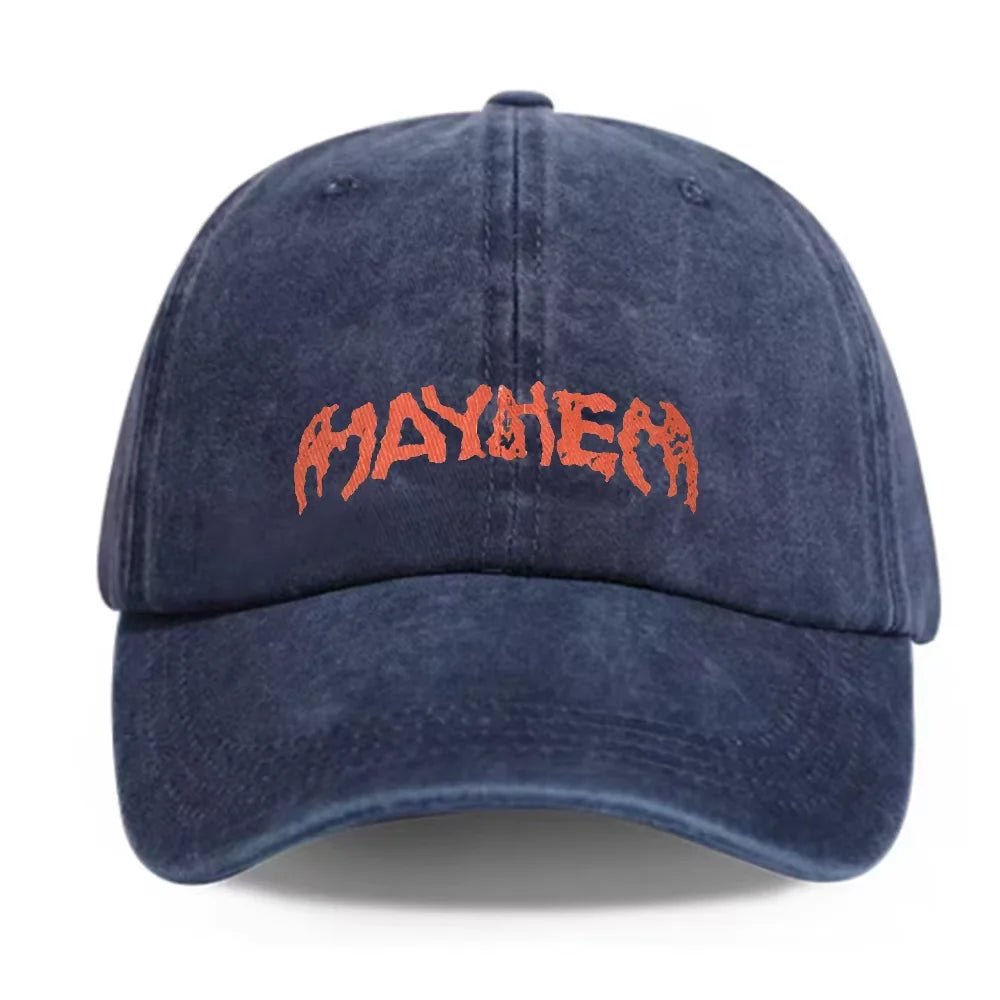 Men Women Lady Gaga Mayhem 2025 Printed Hats Casual Distressed Washed Baseball Cap