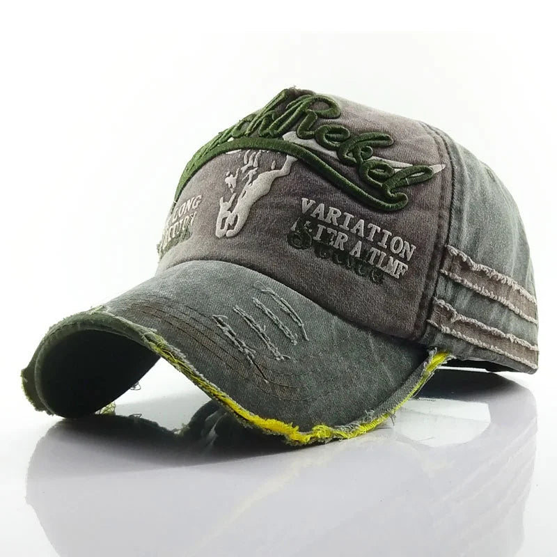Practical Men Baseball Cap Women Retro Canvas Denim Letters Patchwork Vintage