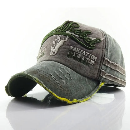 Practical Men Baseball Cap Women Retro Canvas Denim Letters Patchwork Vintage