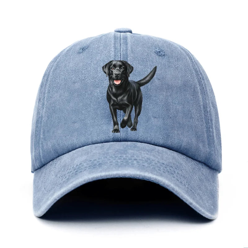 Black Labrador Print Baseball Cap For Both Men And Women