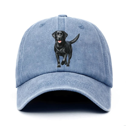 Black Labrador Print Baseball Cap For Both Men And Women