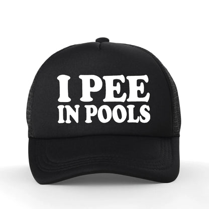 I Pee In Pools Letter Mesh Baseball Cap