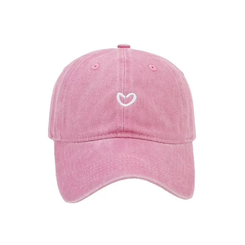 Cotton Baseball Cap Soft Top Embroidered Love Retro Simple