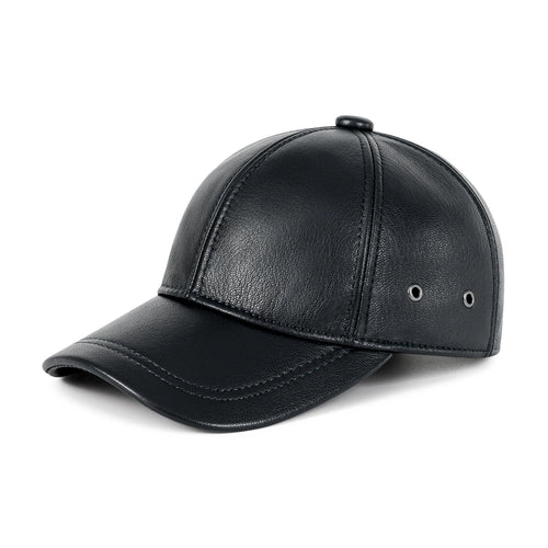 FEINION Men's Baseball Cap Winter Driving Hunting Fishing Hat Genuine Leather Ivy Fashion Beret Flat Cap.