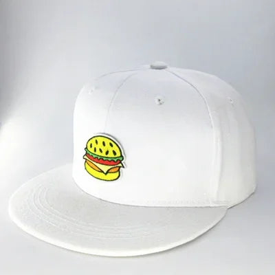 Four Seasons Cotton Hamburger Embroidery Baseball Cap Snapback Hats For Men Women