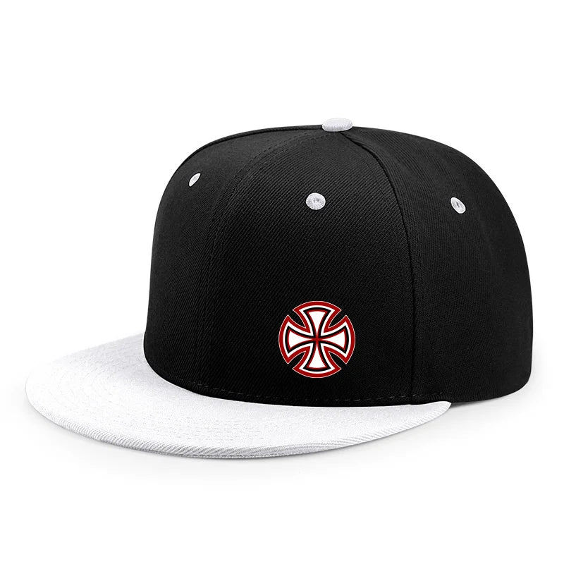 Printed Snowflake Pattern Flat Edge Snapback Cap