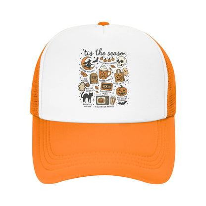 Halloween Trucker Caps Mesh Baseball Caps Ghost Pumpkin