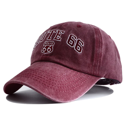 Route 66 Embroidered Baseball Cap