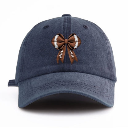 Bow Print Washed Baseball Cap For Adults