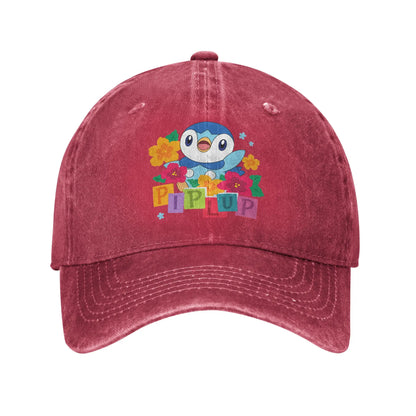 Pokemon Piplup Cutie Girls Tie Dye Crop Casual Baseball Cap
