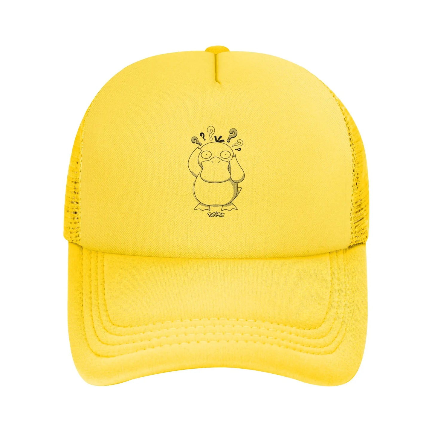 Pokemon Psyduck Pattern Trucker Hats Hip-Hop Mesh Baseball Caps