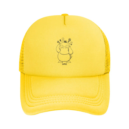 Pokemon Psyduck Pattern Trucker Hats Hip-Hop Mesh Baseball Caps