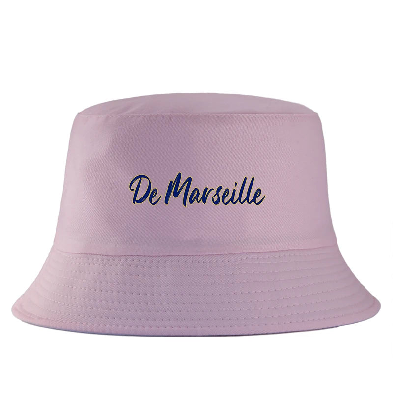 De Marseille Letter Print Reversible Bucket Hat Women Men