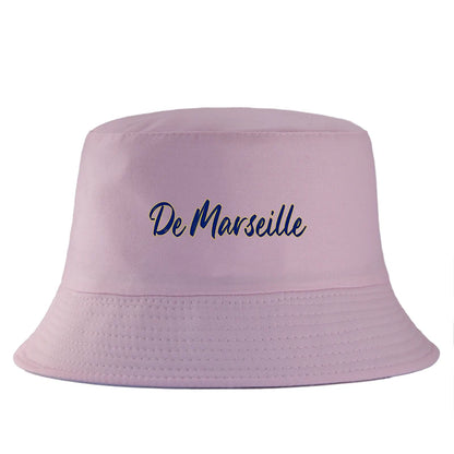 De Marseille Letter Print Reversible Bucket Hat Women Men
