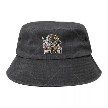 WTF,Over Unisex Cotton Bucket Hats Adjustable Outdoor Sun Hat For Beach Travel