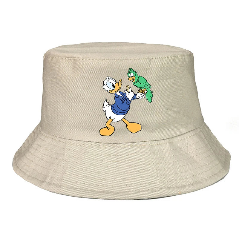 Donald Duck Bucket Hat Daily Hip Hop Amusing Cartoon Vintage Stylish Fisherman Cap