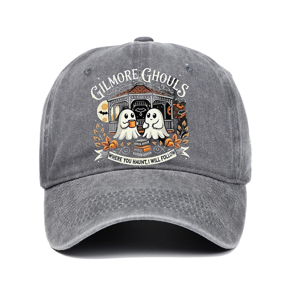 Letter Ghost Printed Baseball Cap For Men And Women