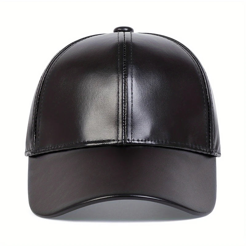 Children Pu Leather Solid Color Baseball Caps Spring Autumn