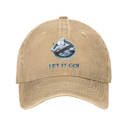 Ghostbuster Empire Print Hats Casual Distressed Denim Baseball Cap