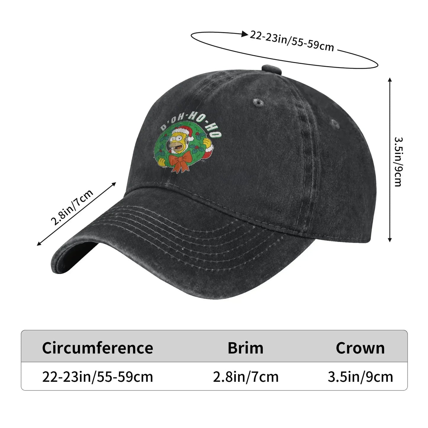 New The S-Simpson Christmas Homer D'Oh-Ho-Ho Alt Sun Baseball Cap