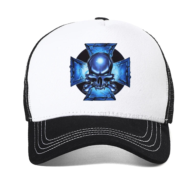 Malta Cross Skull Rider Baseball Cap