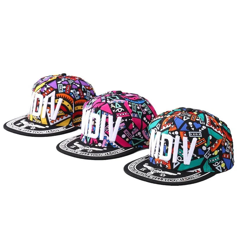 New Munchies Watermelon Donut Print Hat Embroidery Snapback Cap Men's Women's