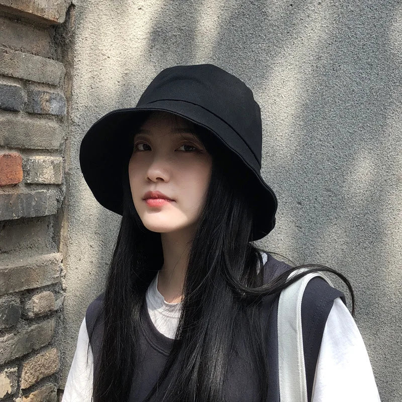 Summer Bucket Hat for Women Big Wide Brim Outdoor Soft Cotton Solid