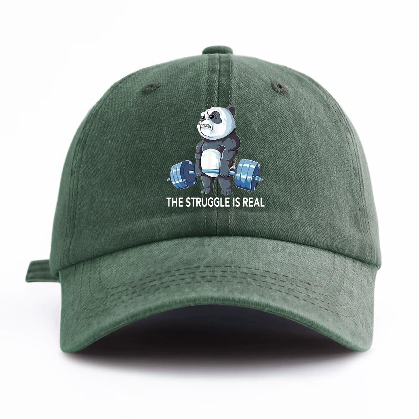 STRUUGLE REAL Print Washed Baseball Cap
