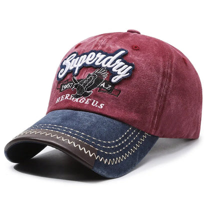 Unisex Sporty Cotton Washed Baseball Cap - Stylish ORIGINAL THE BLACK Letter Embroidery