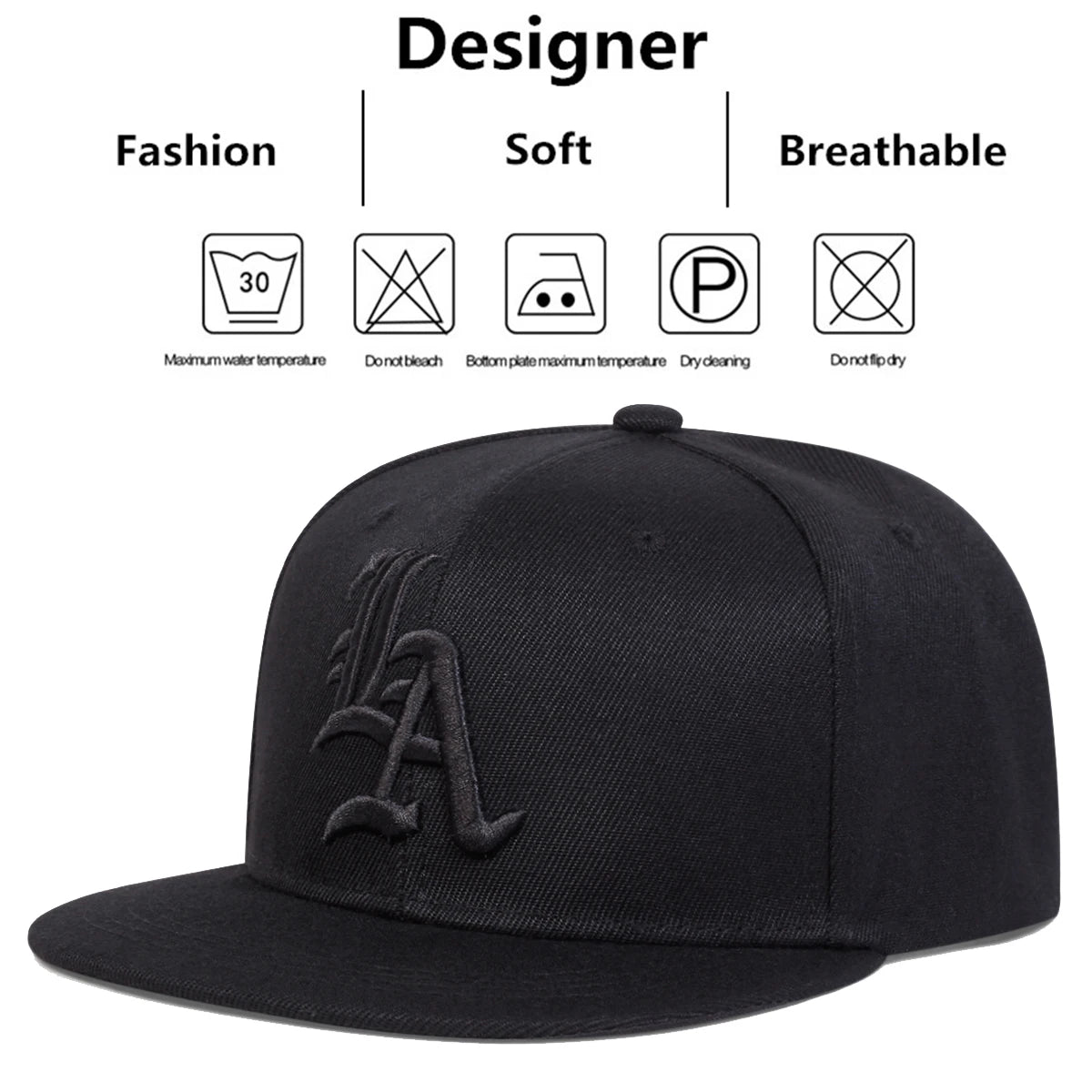 Unisex Gothic Letter Embroidery Hip-hop Hats Snapback Caps