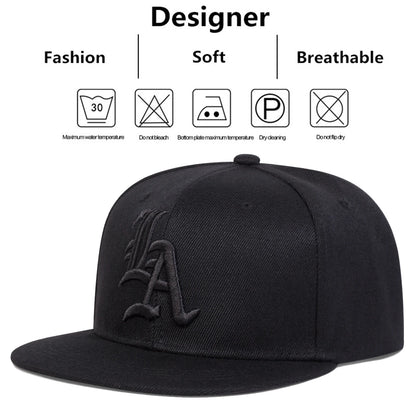 Unisex Gothic Letter Embroidery Hip-hop Hats Snapback Caps
