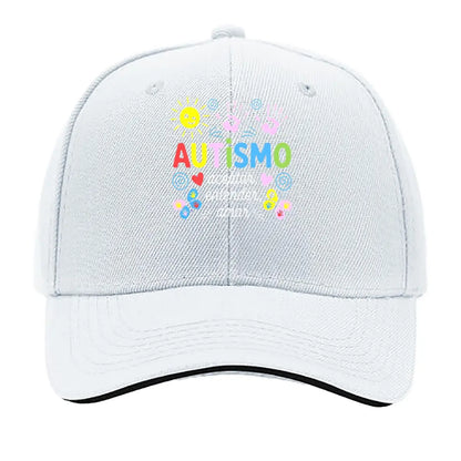 Autismo Colorful Handprints Sun Hearts Sandwich Baseball Cap
