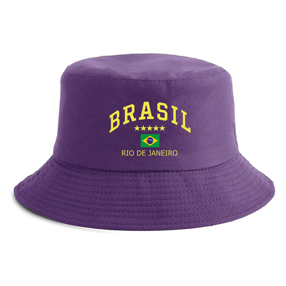 Unisex Brasil Rio de Janeiro Flag Print Bucket Hat
