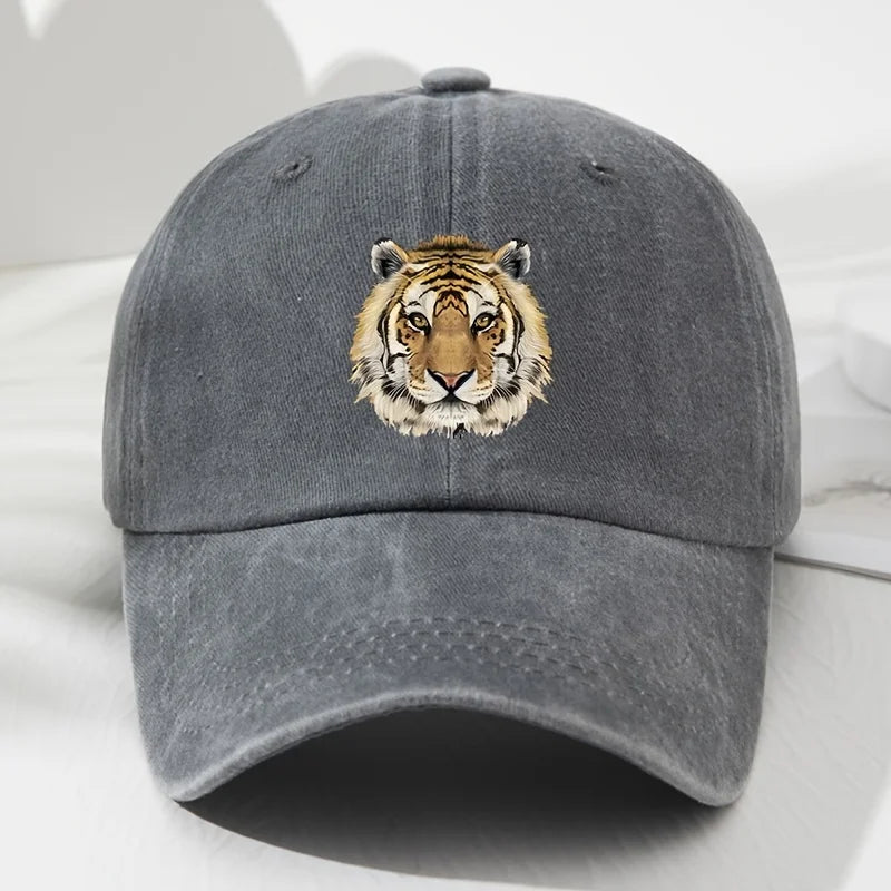 Tiger Print Soft Top Baseball Cap